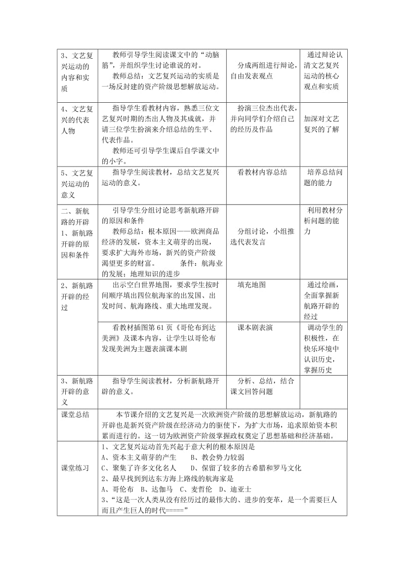 2019-2020年九年级历史上册 第四单元 第10课 资本主义时代的曙光教案 新人教版(I).doc_第3页