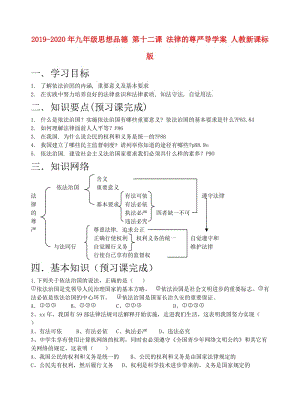 2019-2020年九年級(jí)思想品德 第十二課 法律的尊嚴(yán)導(dǎo)學(xué)案 人教新課標(biāo)版.doc