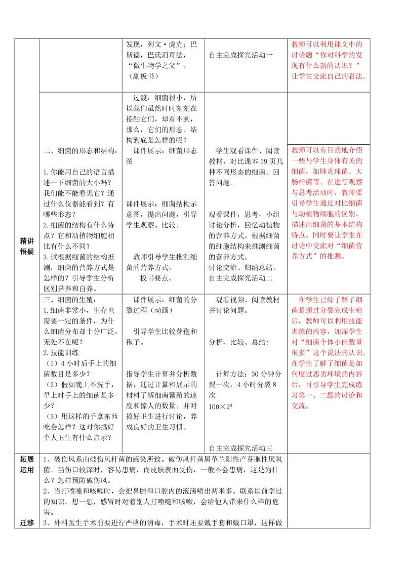 2019-2020年八年级生物上册 第五单元 第四章 细菌与真菌 第二节 细菌教案 新人教版.doc_第2页