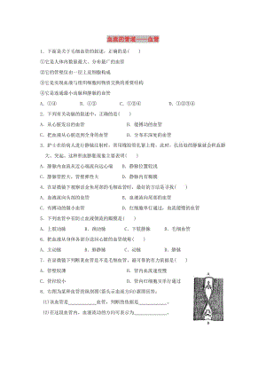 2019春七年級生物下冊 第四單元 第四章 第二節(jié) 血流的管道-血管練習(xí)題 （新版）新人教版.doc