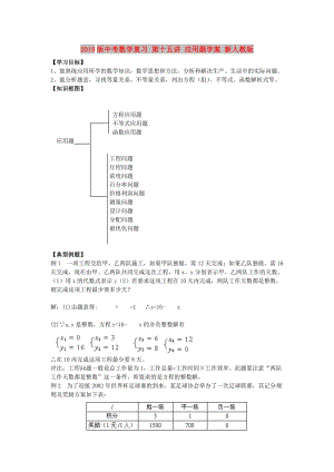 2019版中考數(shù)學復習 第十五講 應用題學案 新人教版.doc