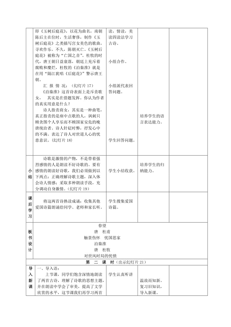 2019-2020年八年级语文上册 第9课《古诗四首》教学设计 苏教版.doc_第3页