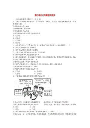 2019春七年級(jí)道德與法治下冊(cè) 第三單元 在集體中成長(zhǎng)檢測(cè) 新人教版.doc