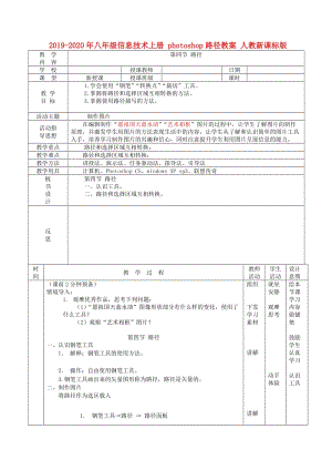 2019-2020年八年級信息技術(shù)上冊 photoshop路徑教案 人教新課標(biāo)版.doc