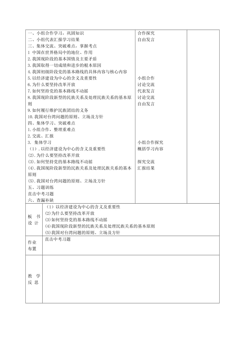 2019-2020年九年级政治全册 第二单元 第3课《认清基本国情》复习教案 新人教版.doc_第2页