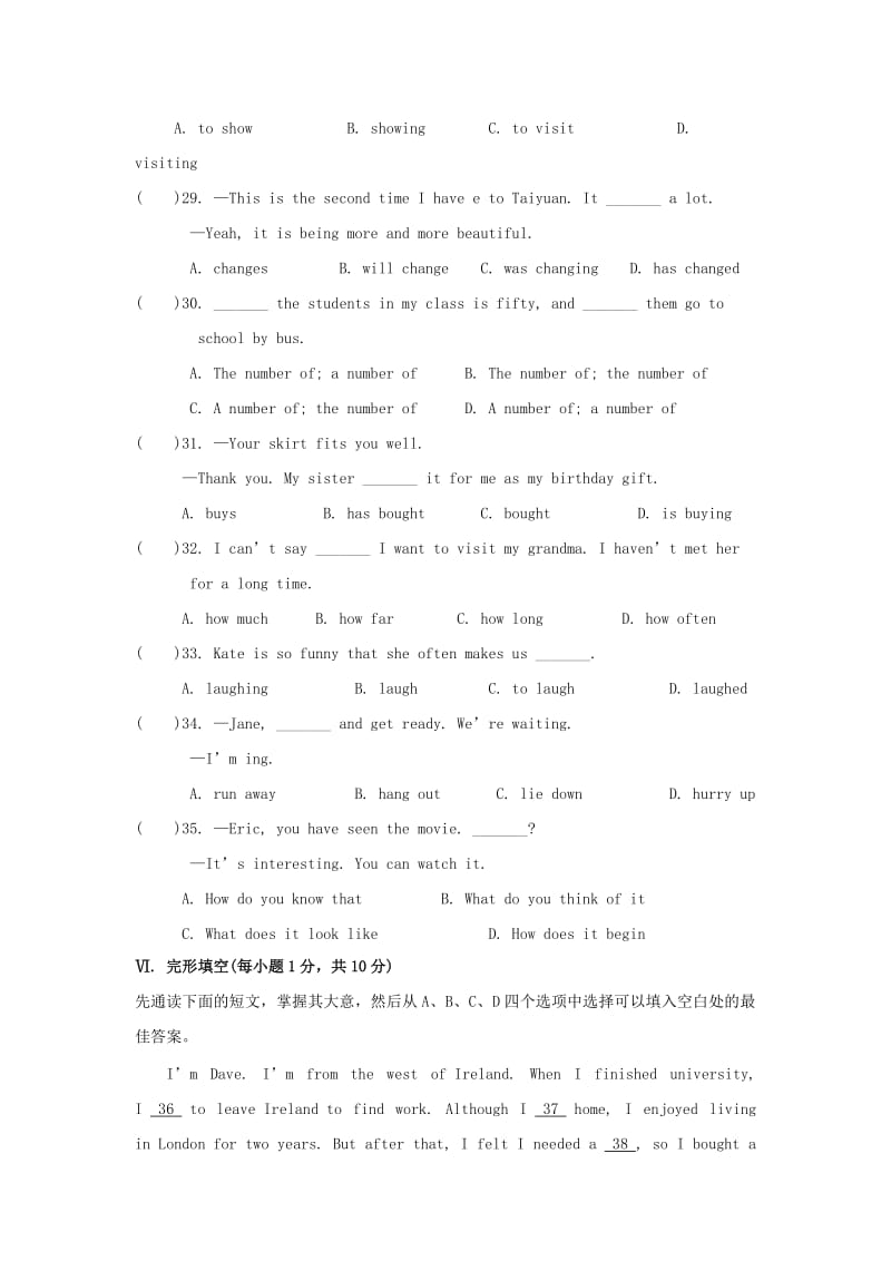 2019-2020年八年级英语下册Unit8HaveyoureadTreasureIslandyet测试题2新版人教新目标版.doc_第2页