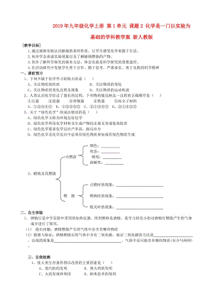 2019年九年級化學上冊 第1單元 課題2 化學是一門以實驗為基礎的學科教學案 新人教版.doc