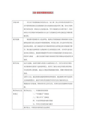 九年級(jí)美術(shù)下冊(cè) 第四單元《20世紀(jì)中國(guó)美術(shù)巡禮》教案 新人教版.doc