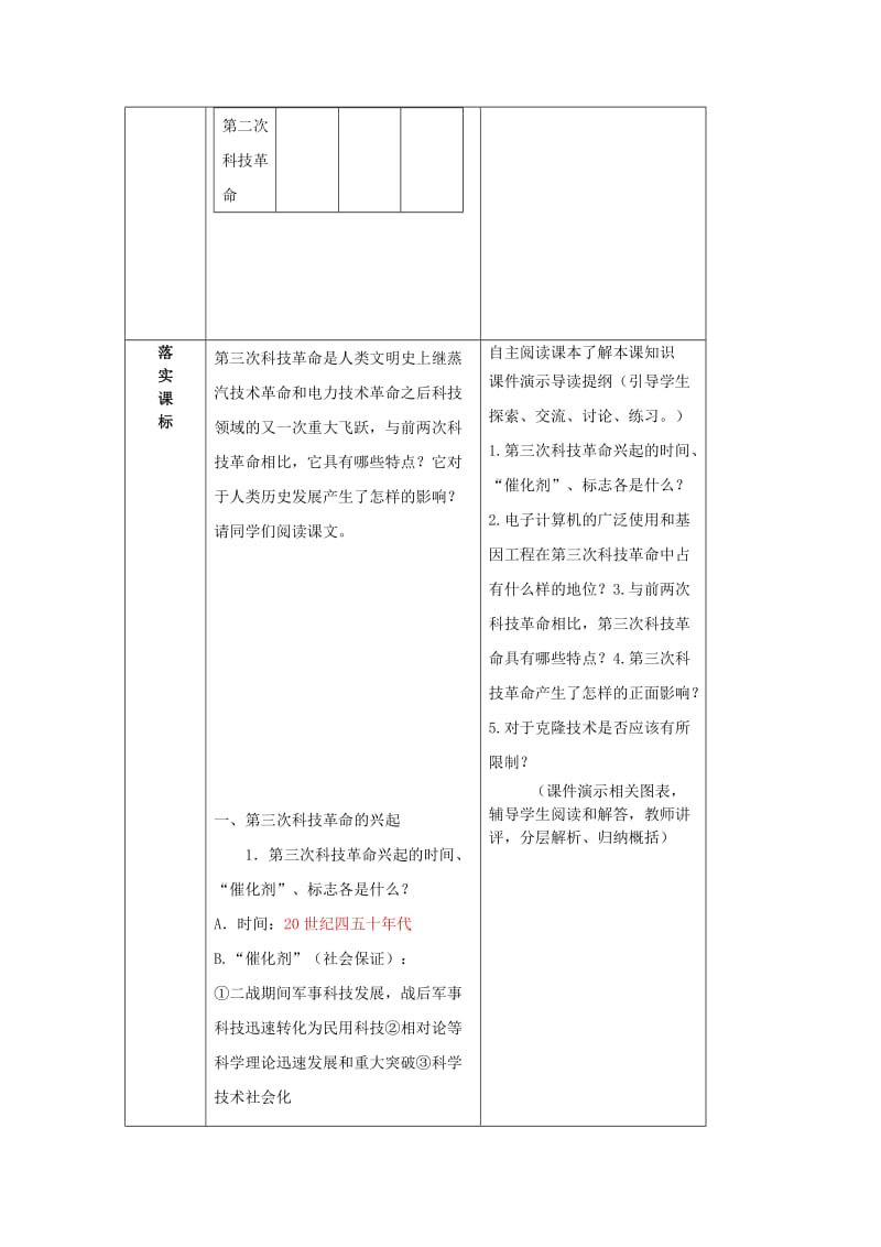 2019-2020年九年级历史下册 第17课《第三次科技革命》教案 新人教版(I).doc_第2页