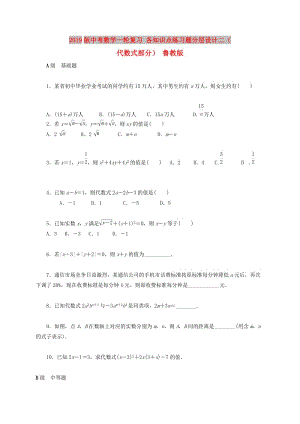 2019版中考數(shù)學(xué)一輪復(fù)習(xí) 各知識(shí)點(diǎn)練習(xí)題分層設(shè)計(jì)二（代數(shù)式部分） 魯教版.doc