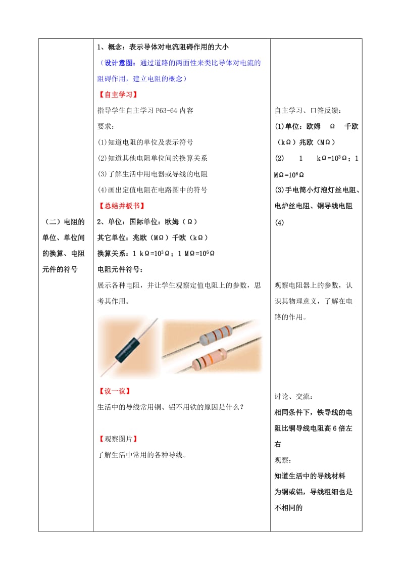 2019-2020年九年级物理全册 第十六章《第三节 电阻》教学设计 新人教版.doc_第3页