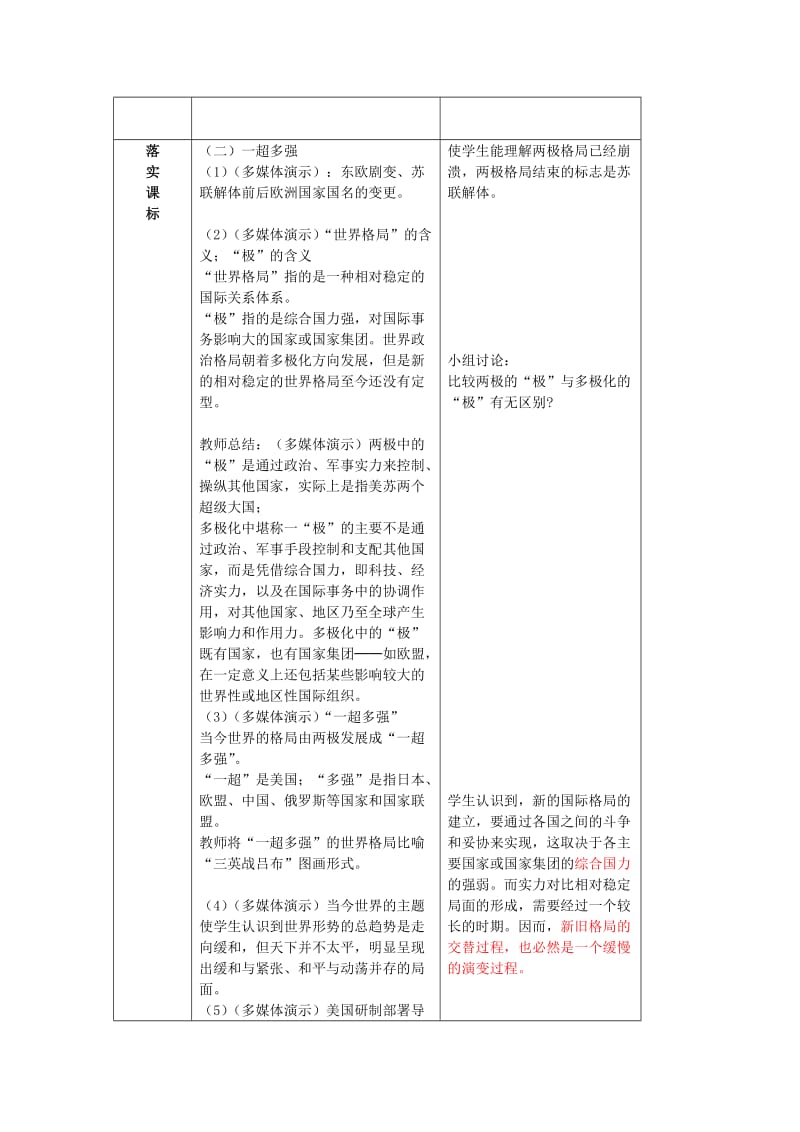 2019-2020年九年级历史下册 第15课《世界政治格局的多极化趋势》教案 新人教版 (II).doc_第2页