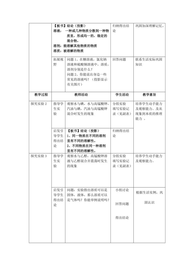 2019春九年级化学下册 第九单元 溶液 课题1 溶液的形成教案 （新版）新人教版.doc_第2页