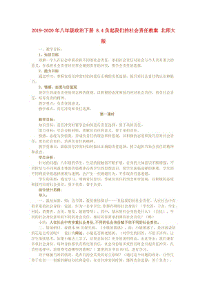 2019-2020年八年級政治下冊 8.4負(fù)起我們的社會責(zé)任教案 北師大版.doc