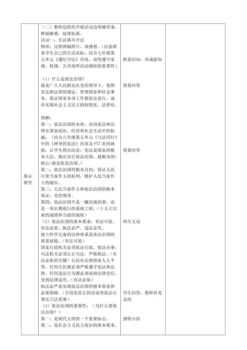 2019-2020年九年级政治全册 3.6.1 认识依法治国教案 苏教版 (II).doc_第2页