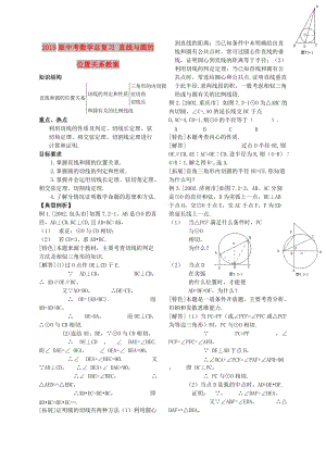 2019版中考數(shù)學(xué)總復(fù)習(xí) 直線與圓的位置關(guān)系教案.doc