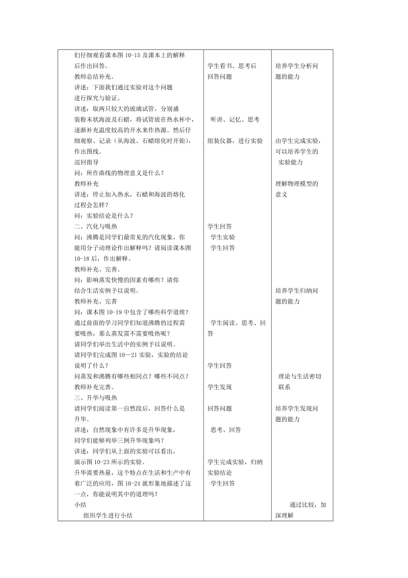 2019-2020年九年级物理物态变化中的吸热过程教案 沪科版.doc_第2页