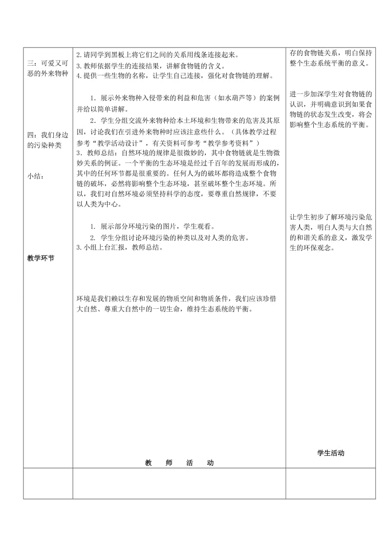 2019-2020年八年级政治下册 第一单元 自然的声音 第一课 人类的朋友 生存的空间教学设计 教科版.doc_第2页