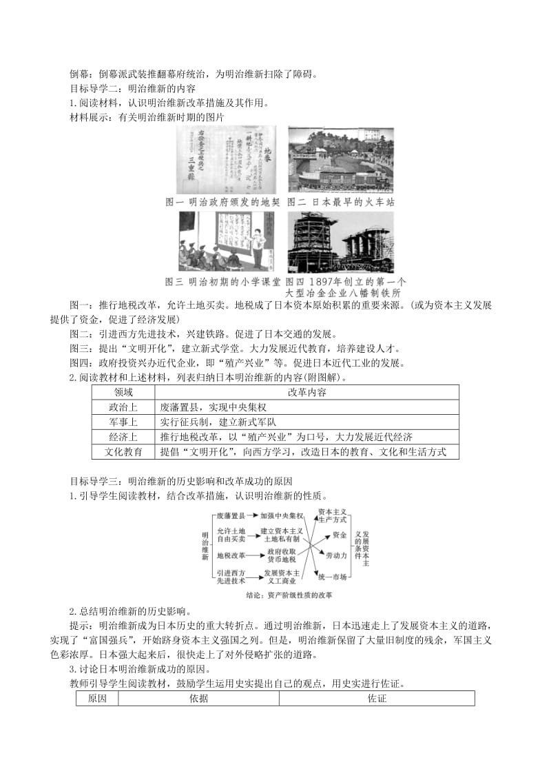 2019春九年级历史下册 第一单元 殖民地人民的反抗与资本主义制度的扩展 第4课 日本明治维新教案 新人教版.doc_第2页