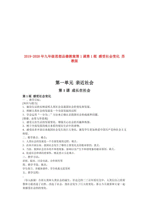 2019-2020年九年級思想品德教案第1課第1框 感受社會變化 蘇教版.doc