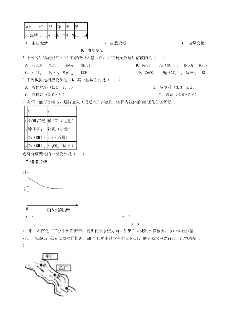 九年级化学全册 第二单元 常见的酸和碱 2.4 酸碱中和反应同步测试 （新版）鲁教版五四制.doc_第2页