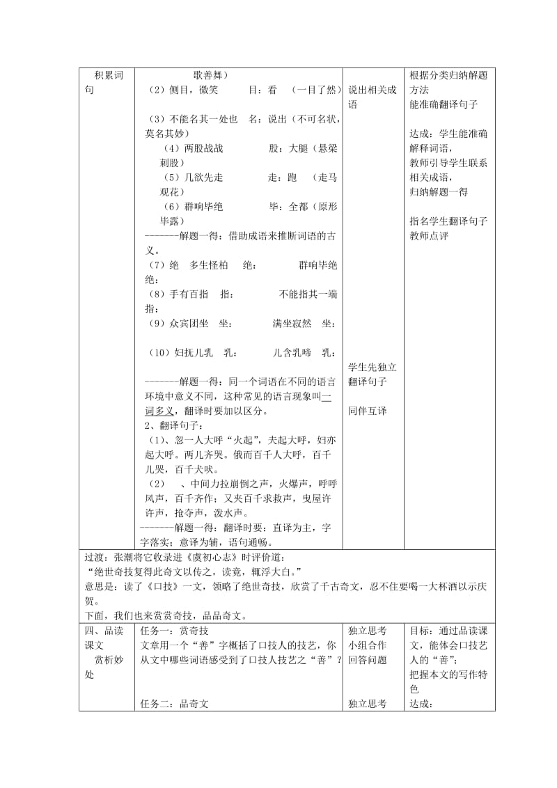 2019-2020年八年级语文下册 第18课《口技》教案 苏教版.doc_第2页