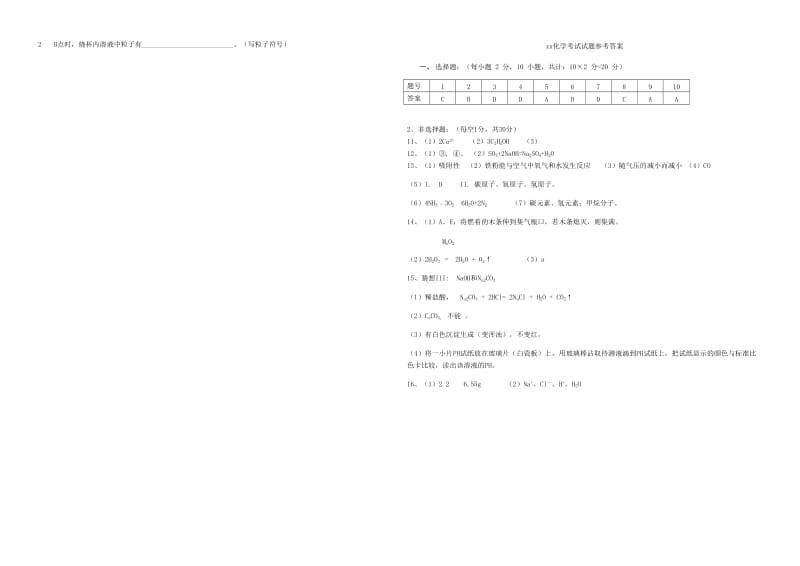 2019版九年级化学下学期适应性试题.doc_第3页