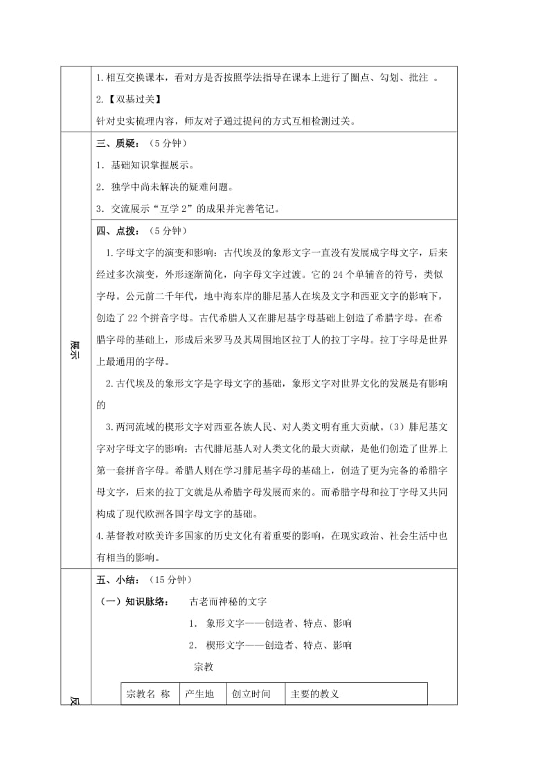 2019-2020年九年级历史上册 第三单元 第8课 古代科技与思想文化（一）学案 新人教版 (I).doc_第2页