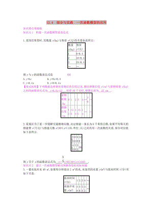 八年級數(shù)學上冊 第12章 一次函數(shù) 12.4 綜合與實踐 一次函數(shù)模型的應用作業(yè) （新版）滬科版.doc