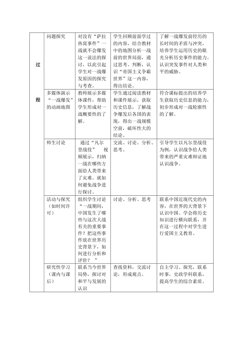 2019-2020年九年级历史上册 第一次世界大战教学设计 人教新课标版.doc_第3页