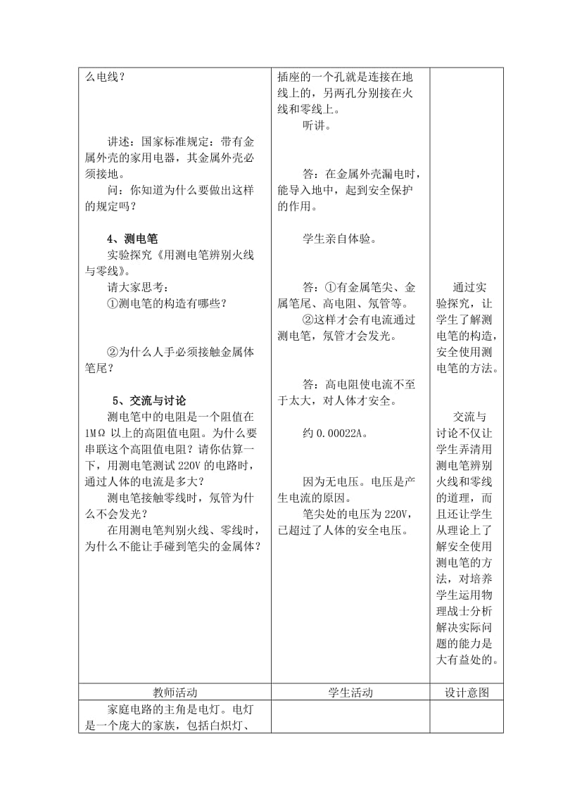 2019-2020年九年级物理全册 第十五章 探究电路 15.5 家庭用电教案1 沪科版.doc_第2页