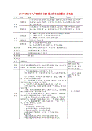 2019-2020年九年級(jí)政治全冊(cè) 樹(shù)立法治觀念教案 蘇教版.doc