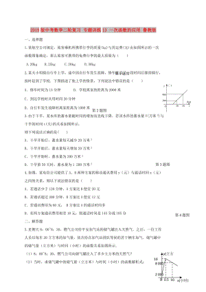 2019版中考數(shù)學(xué)二輪復(fù)習(xí) 專題訓(xùn)練13 一次函數(shù)的應(yīng)用 魯教版.doc