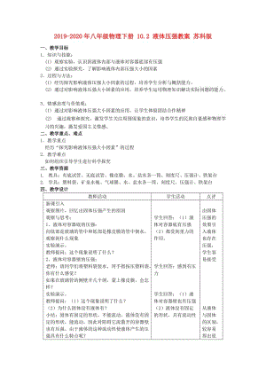 2019-2020年八年級(jí)物理下冊(cè) 10.2 液體壓強(qiáng)教案 蘇科版.doc