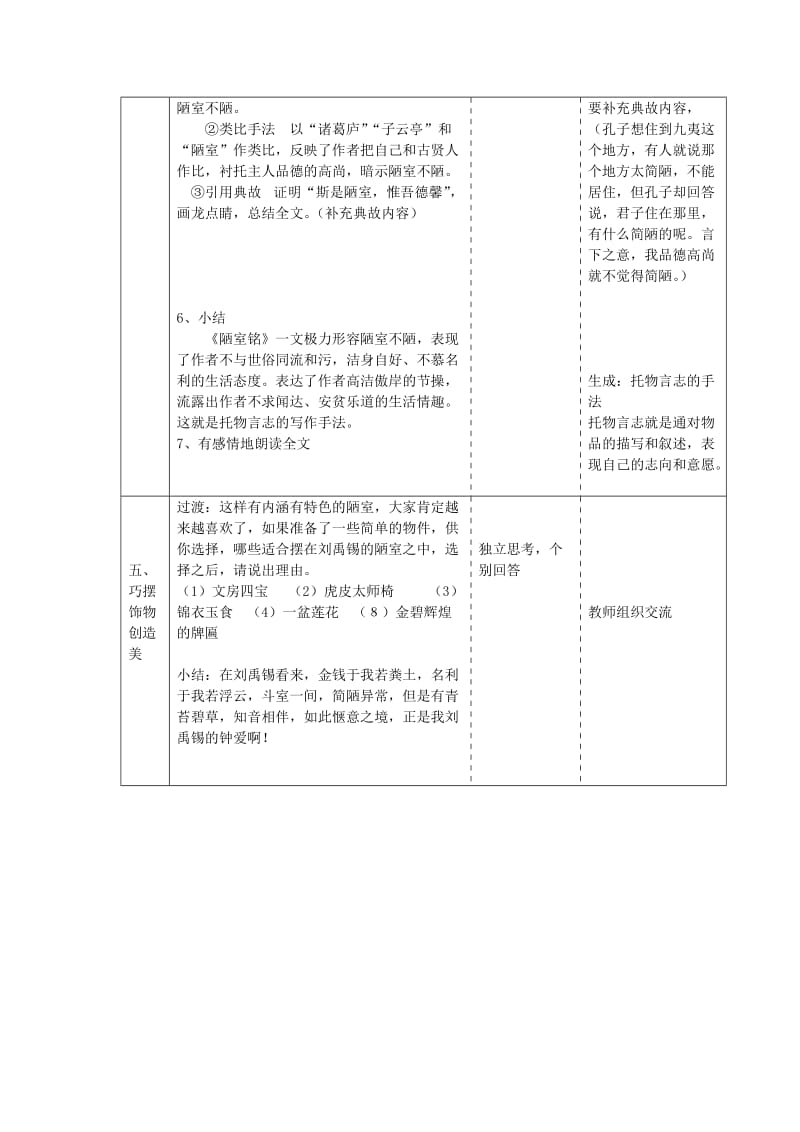 2019-2020年八年级语文下册 第10课《陋室铭》教案 苏教版.doc_第3页