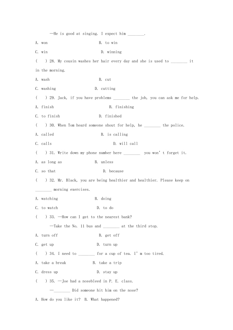 2019-2020年八年级英语下册Unit1What’sthematter测试题2新版人教新目标版.doc_第2页