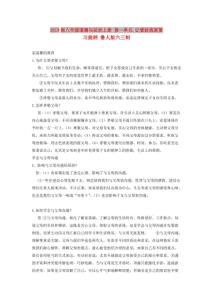 2019版八年級道德與法治上冊 第一單元 讓愛駐我家復(fù)習(xí)提綱 魯人版六三制.doc