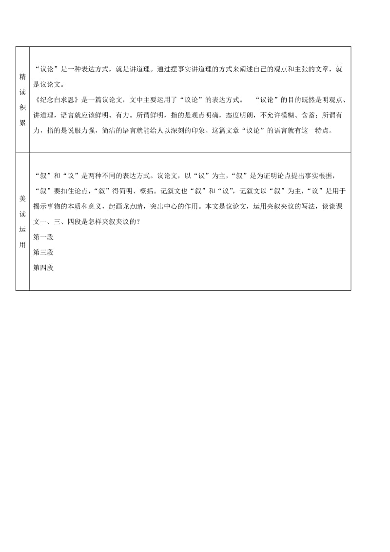 2019版七年级语文上册 第四单元 12 纪念白求恩导学案1 新人教版.doc_第2页