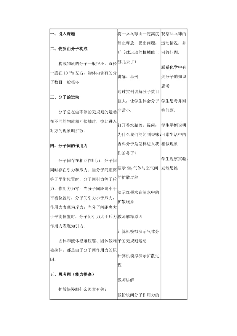 2019-2020年九年级物理上册 第一章 分子动理论与内能 1．分子动理论名师教案 教科版.doc_第3页