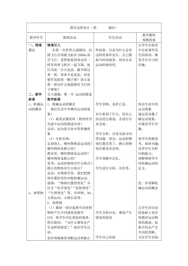 2019-2020年九年级物理上册 12.1 运动的描述教案 苏科版.doc_第2页