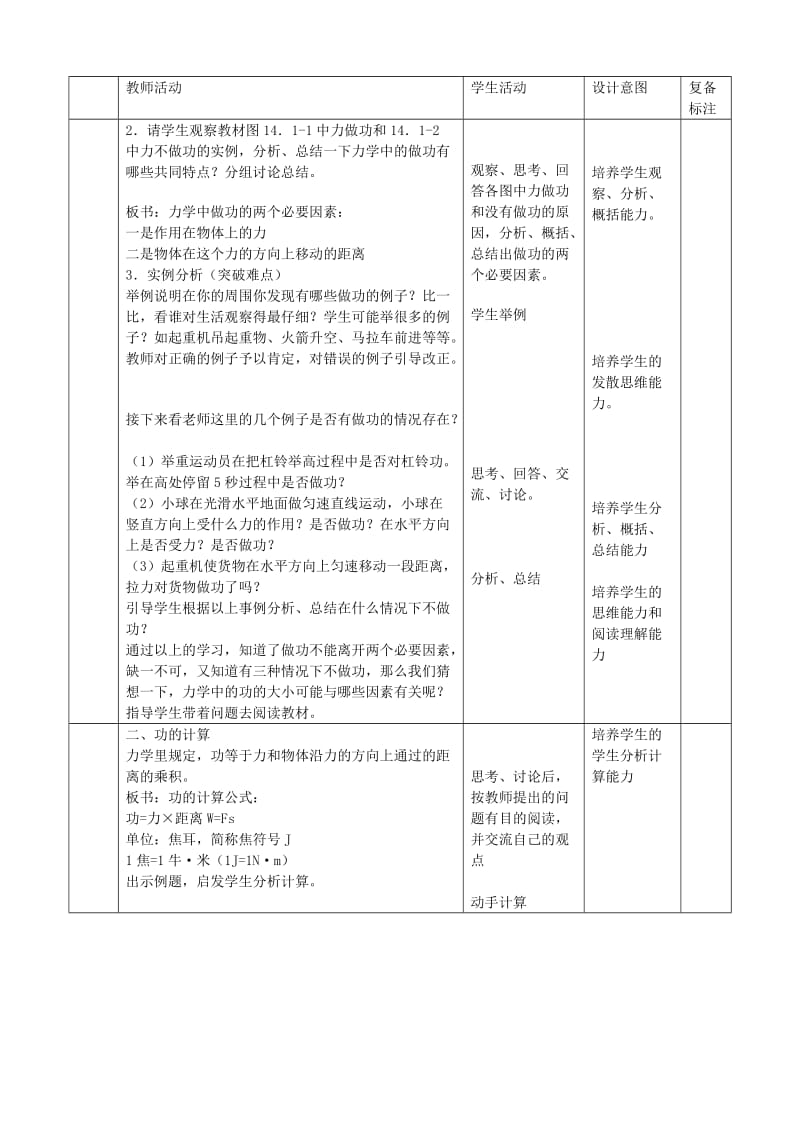 2019-2020年八年级物理下册 11.1《功》教案 （新版）新人教版.doc_第2页