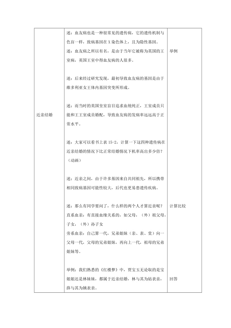 2019-2020年八年级生物上册 第15章第4节遗传和优生优育教案2 苏科版.doc_第3页