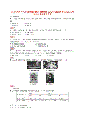 2019-2020年八年級(jí)歷史下冊(cè)18壟斷資本主義時(shí)代的世界和近代文化知能優(yōu)化訓(xùn)練新人教版.doc