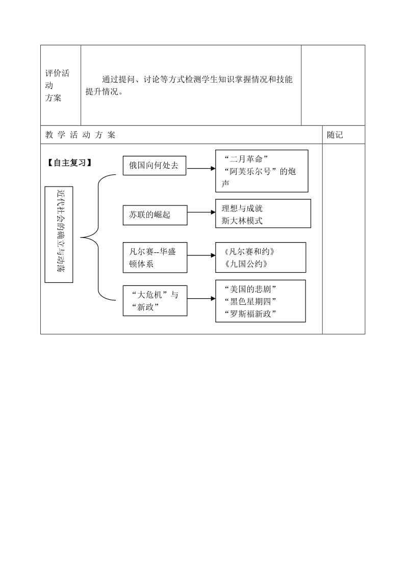 2019-2020年九年级历史下册《第一单元 动荡与变革》学案 北师大版.doc_第2页