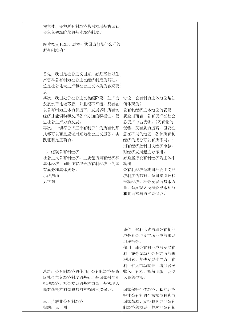 2019-2020年九年级政治全册 4.10.1 多种所有制经济共同发展教案 苏教版 (I).doc_第2页