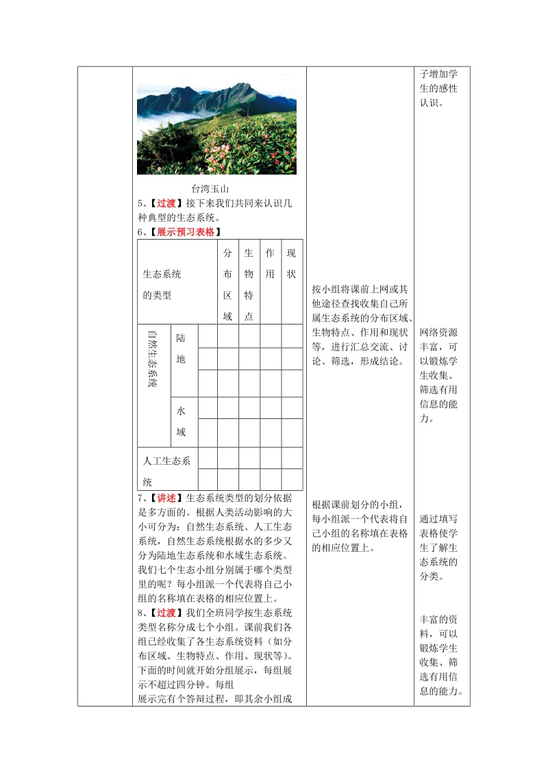 2019-2020年八年级生物下册 第6单元 第2章 第4节 生态系统的类型教案1 济南版.doc_第3页