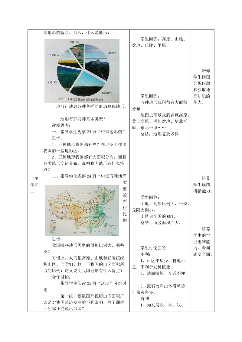 2019-2020年八年级地理上册第2章第一节地形地势特征教案1新版商务星球版 .doc_第3页