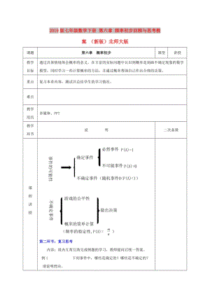 2019版七年級數(shù)學下冊 第六章 頻率初步回顧與思考教案 （新版）北師大版.doc