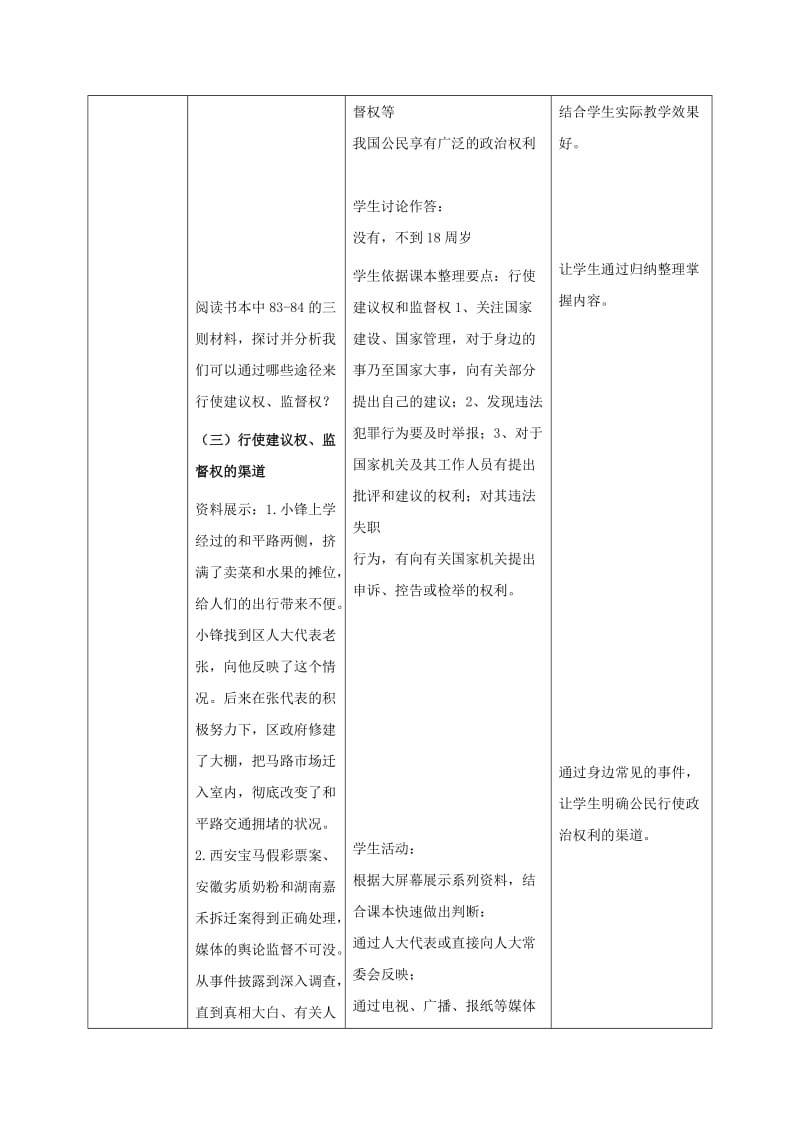 2019-2020年九年级政治全册 6.3 依法参与政治生活教学设计 新人教版.doc_第3页