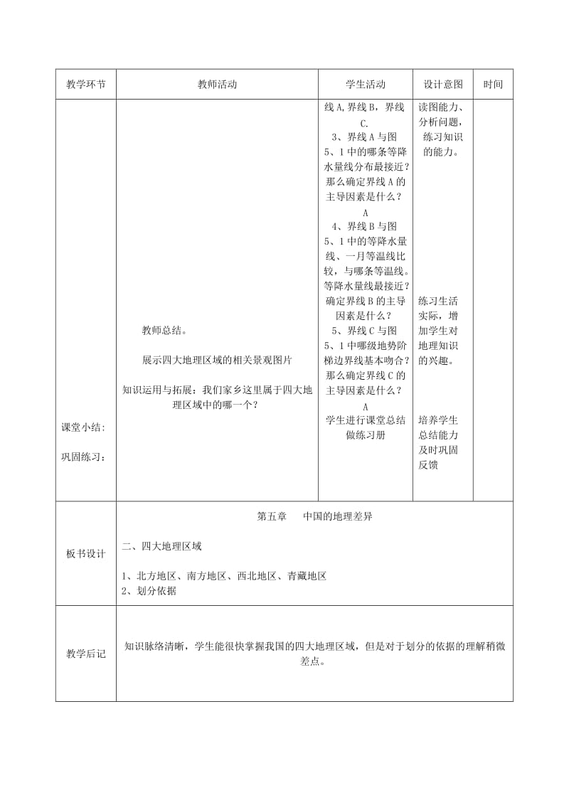 吉林省双辽市八年级地理下册 10中国的地理差异（第2课时）教案 （新版）新人教版.doc_第2页